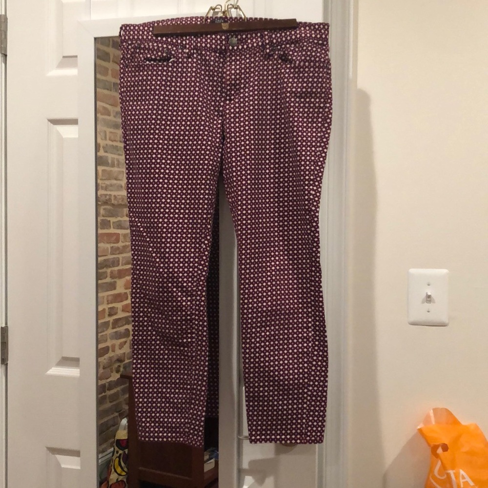 Burgundy J Crew Skinny Jeans